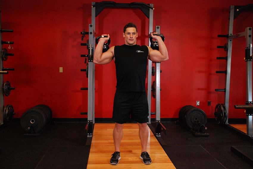 Press Militar con dos Kettlebells - Posición 1